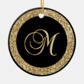 Gouden M monogram Keramisch Ornament (Voorkant)