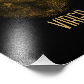 Gouden Maagd klassiek sterrenbeeld zwart Foto Afdruk (Hoek)