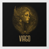 Gouden Maagd klassiek sterrenbeeld zwart Raamsticker (Vel)