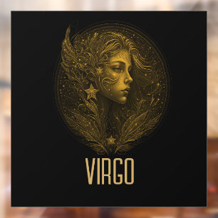 Gouden Maagd klassiek sterrenbeeld zwart Raamsticker