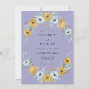 Gouden Maagdenpalm Ranunculus Eucalyptus Bruiloft Kaart