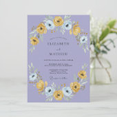 Gouden Maagdenpalm Ranunculus Eucalyptus Bruiloft Kaart (Staand voorkant)
