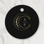 Gouden Maan Bruiloft Bedankjes Labels (Voorkant)