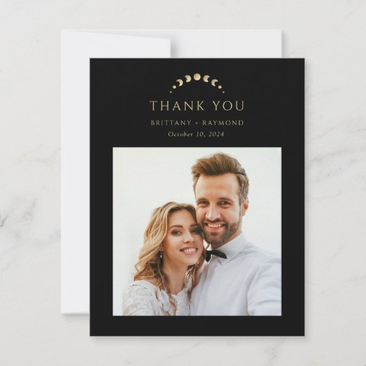 Gouden Maan Bruiloft Bedankkaart (Voorkant)