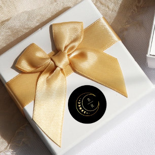Gouden Maan Bruiloft Ronde Sticker