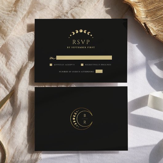Gouden Maan Bruiloft RSVP Kaartje