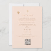 Gouden Maan Celestial Boho Bruiloft QR Code Kaart (Achterkant)