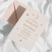 Gouden Maan Celestial Boho Bruiloft QR Code Kaart