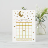 Gouden Maan en Sterren Baby shower Bingo Kaart (Staand voorkant)