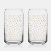 Gouden Maan en Sterren Nachthemel Blikvorm Glas (Voorkant)