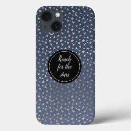 Gouden Maan en Sterren Nachthemel Case-Mate iPhone Case