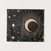 Gouden maan en zon wandkleed (Voorkant (horizontaal))