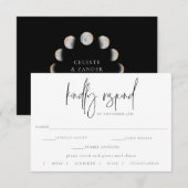 Gouden Maan Fase Bruiloft RSVP Maaltijd Keuze Kaartje (Voorkant / Achterkant)