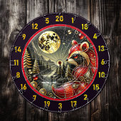 Gouden Maan Hoogtepunten Bold Red Raccoon Dartbord