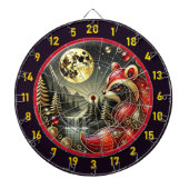 Gouden Maan Hoogtepunten Bold Red Raccoon Dartbord (Voorkant)