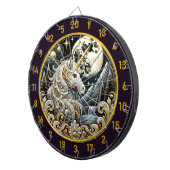 Gouden Maan markeert de genade van Witte Eenhoorn Dartbord (Voorkant Rechts)