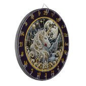 Gouden Maan markeert de genade van Witte Eenhoorn Dartbord (Voorkant Links)