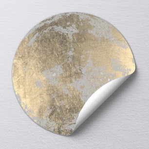 Gouden Maan Ronde Sticker