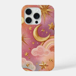 Gouden Maan & Sterren iPhone 15 Pro Case
