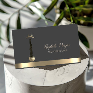 Gouden Maan Vrouwen Silhouet Yoga Instructeur Visitekaartje