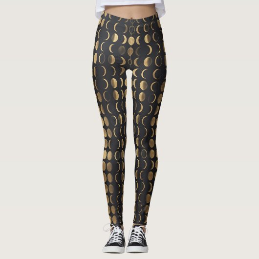 Gouden Maanfasen – Hemelse Alchemie Leggings (Voorkant)