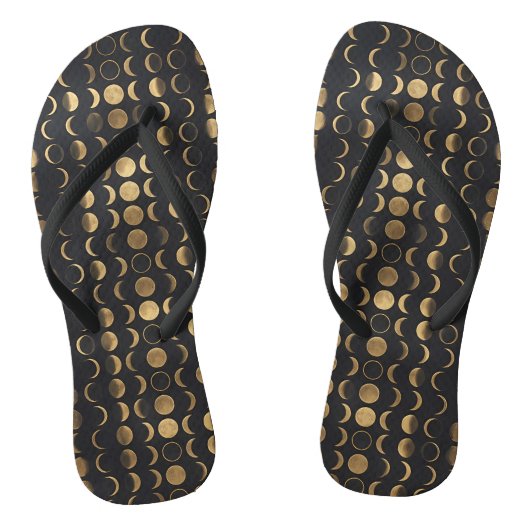 Gouden Maanfasen – Hemelse Alchemie Teenslippers (Voetbed)