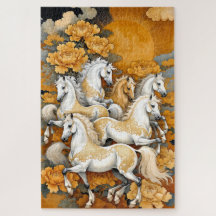 Gouden Maanpaarden – Aangepaste Fotopuzzel (1014 s