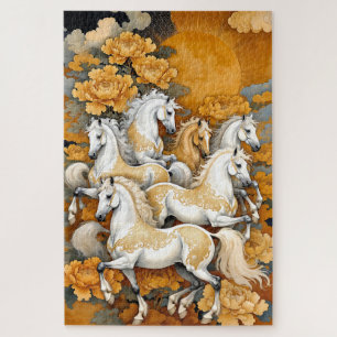 Gouden Maanpaarden – Aangepaste Fotopuzzel (1014 s Legpuzzel