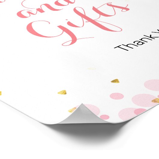 gouden maanroze Kaarten en cadeaubonbons Poster (Hoek)