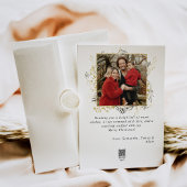 Gouden Magic Forest Bloemen Foto Kerstmis Feestdagenkaart