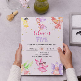 Gouden Magische Fee Verjaardag Uitnodiging