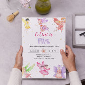 Gouden Magische Fee Verjaardag Uitnodiging