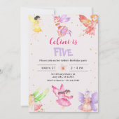 Gouden Magische Fee Verjaardag Uitnodiging (Voorkant)