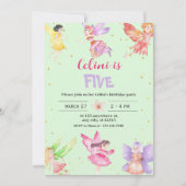 Gouden Magische Fee Verjaardag Uitnodiging (Voorkant)