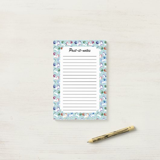 Gouden Magische Ster Regenboog Eenhoorn Post-it® Notes (Op bureau)