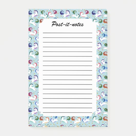 Gouden Magische Ster Regenboog Eenhoorn Post-it® Notes (Voorkant)