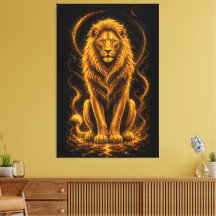 Gouden Majestueuze Leeuw – Hemels Licht Schitteren