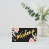 Gouden make-up artiest kalligrafie Waterverf Bloem Visitekaartje (Staand voorkant)
