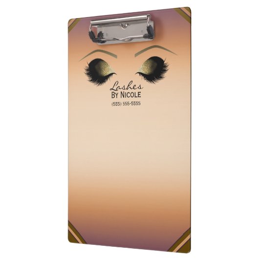 Gouden make-up ogen wimpers glam gepersonaliseerd klembord (Links)