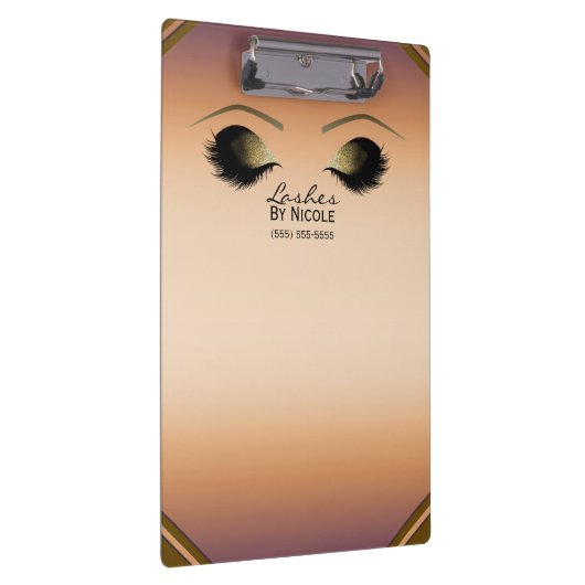 Gouden make-up ogen wimpers glam gepersonaliseerd klembord (Rechts)