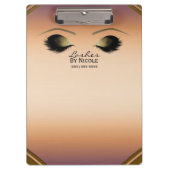 Gouden make-up ogen wimpers glam gepersonaliseerd klembord (Voorkant)