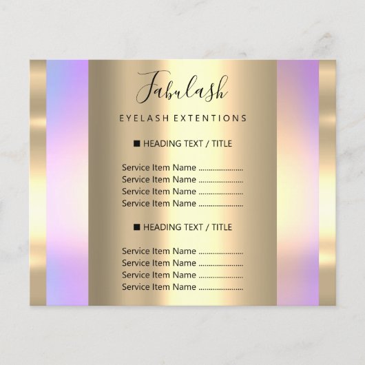 Gouden Make-up Schoonheidssalon Roze Haar Nails Pa Flyer (Voorkant)