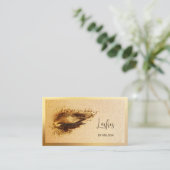 Gouden make-up wimpers visitekaartje (Staand voorkant)