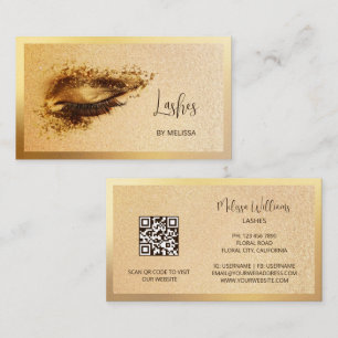 Gouden make-up wimpers visitekaartje