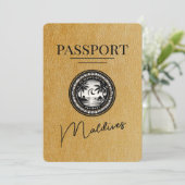 Gouden Malediven Paspoort Bewaar de datum Save The Date (Staand voorkant)