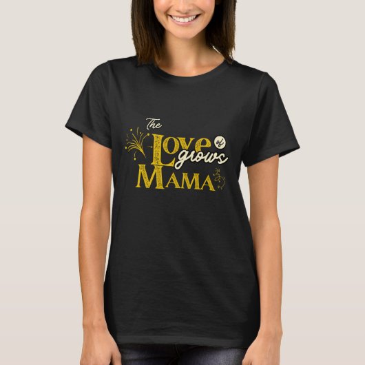 Gouden Mama Beer Liefde Groeit T-shirt (Voorkant)