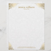 Gouden mandal hoeken op witte paisley achtergrond briefhoofd (Voorkant / Achterkant)