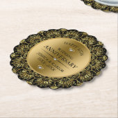 Gouden mandala 50ste gouden trouwdag kartonnen onderzetters (Gekanteld)
