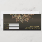 Gouden Mandala Aardse Bruine Moderne Cadeaubon (Achterkant)