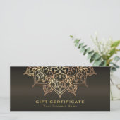 Gouden Mandala Aardse Bruine Moderne Cadeaubon (Staand voorkant)
